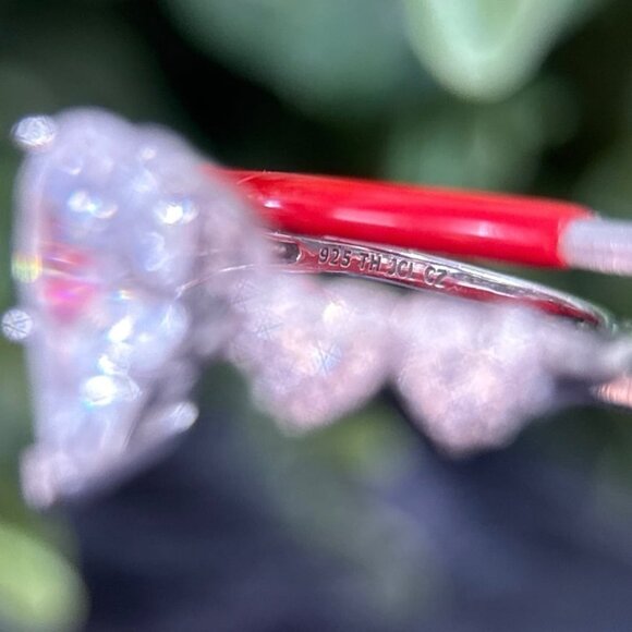 Silver 925 Heart Shaped Cz Ring - Picture 8 of 10